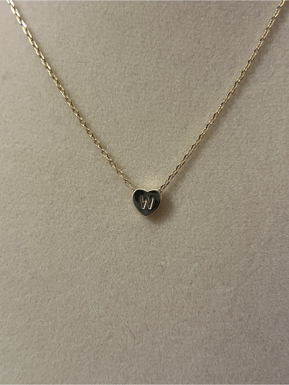 Gold Floating Heart Pendant Initial 'W' Necklace - Women's Jewelry